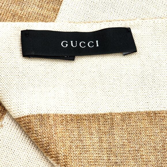 GUCCI Cashmere and Wool Scarf with Interlocking GG logo 84" - Picture 5 of 14